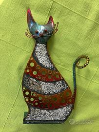 Porta candela gatto