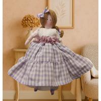 Bambola di pezza. H cm 30 circa. Cotone quadretti 