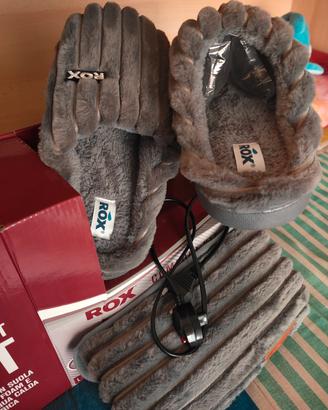 kit pantofole con borsa calda elettrica 