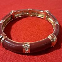 Bracciale vintage color granata e oro