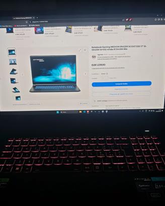 Laptop da gaming Medion Erazer Scout E20