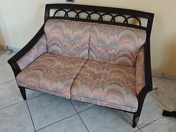 Divanetto 2 posti in legno e tessuto stile classic