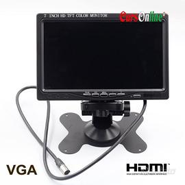 Monitor HD LCD 7" HDMI AV VGA x Auto Telecamere