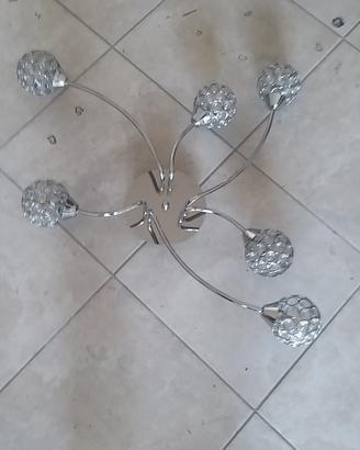 Lampada a 6 bracci cromata