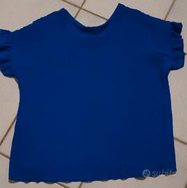 Blusa mezza manica blu elettrico Taglia L/ XL