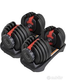Coppia Manubri Dumbbell 24kg + Supporto