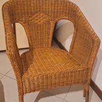 sedia in vimini  anni 70 