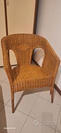 sedia in vimini  anni 70 