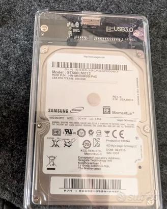 Hard disk esterno da 500 GB USB 3.1 /3.0 Nuovo
