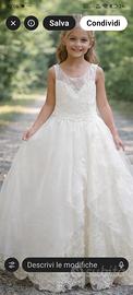 abito da comunione o damina principesco 