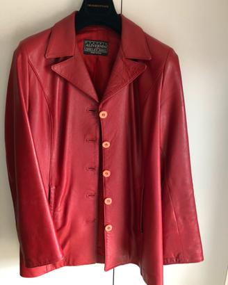 Giacca in pelle rossa