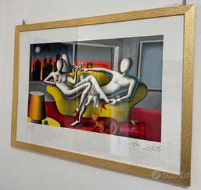 Opera grafica di Mark Kostabi con cornice bella
