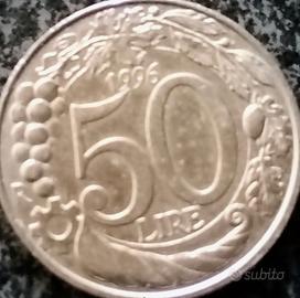 Moneta Repubblica Italiana lire 50- Anno1996 Rara