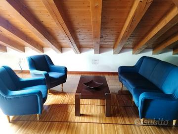 Divano + 2 poltrone ufficio/casa cuciti a mano
