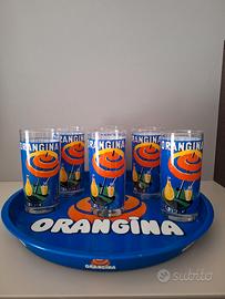 Set vassoio e bicchieri  Orangina