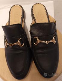 Sabot Mocassino Nero 38, 100%Cuoio,MadeItaly