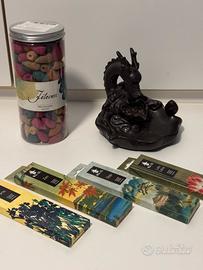 Set Incensi con Drago Portaincenso in Ceramica