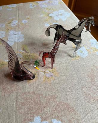 Animali in vetro di Murano vintage