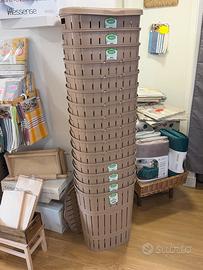 15 ceste biancheria plastica con coperchio