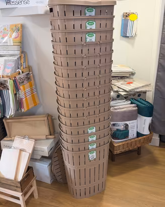 15 ceste biancheria plastica con coperchio
