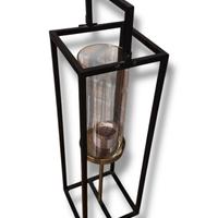 Porta candela da terra con vetro