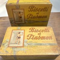 Set di 2 scatole di latta Plasmon Vintage