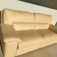 Divano CHATEAU D'AX beige pelle doppio relax elett