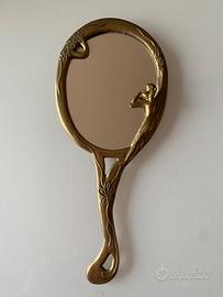 Specchio a mano da  in ottone Liberty Arr Nouveau