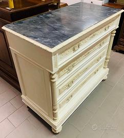 Comò restaurato con piano in marmo