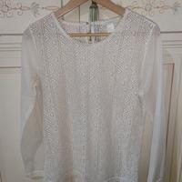 Maglia H&M bianca traforata - tg.S