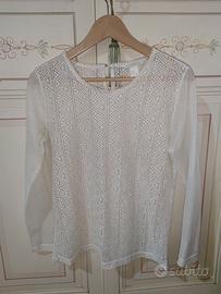 Maglia H&M bianca traforata - tg.S