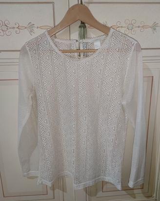 Maglia H&M bianca traforata - tg.S