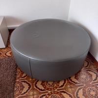 Pouf rotondo vera pelle 100 cm 