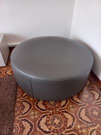 Pouf rotondo vera pelle 100 cm 