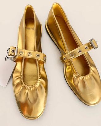Ballerine dorate donna Mango numero 38 nuove