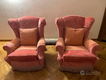 Poltrone in velluto rosa