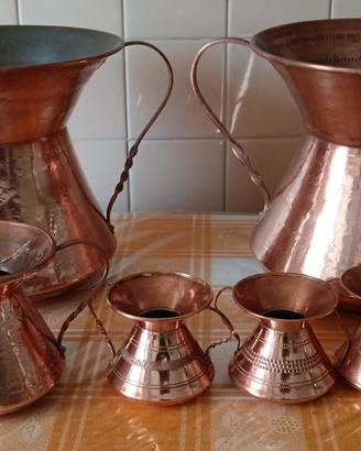 coppia di due conche in rame 