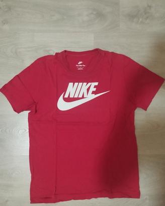 T-Shirt Nike Rossa - Classic Logo Bianco 