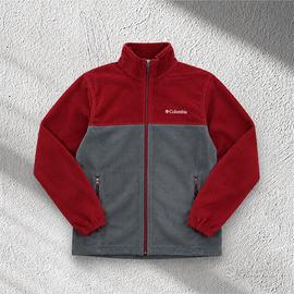Giacca in Pile Columbia Full Zip - Bordo e Grigio