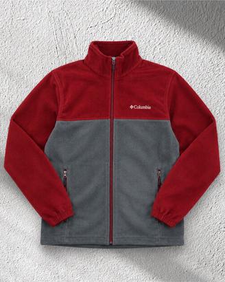 Giacca in Pile Columbia Full Zip - Bordo e Grigio