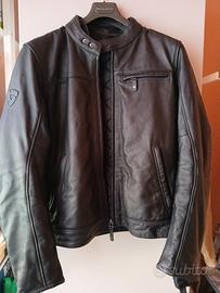 Giubbotto moto in pelle nero da uomo