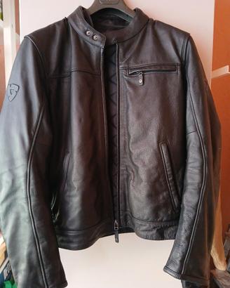 Giubbotto moto in pelle nero da uomo