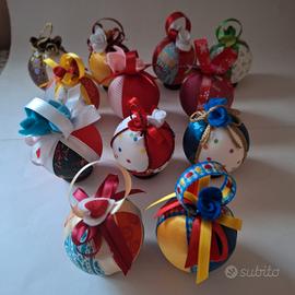 Set di 12 palline Natalizie in polistirolo/stoffa