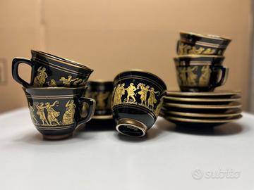 Set 6 tazzine té caffè N. Kofitou oro 24k vintage