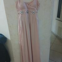 abito lungo da cerimonia rosa confetto 