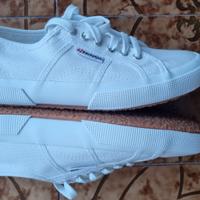 scarpe superga bianche cotone 