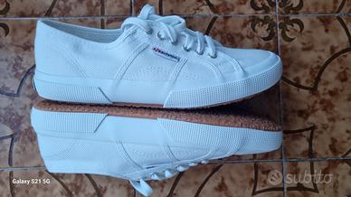 scarpe superga bianche cotone 