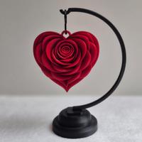 ROSA A CUORE CON SUPPORTO 