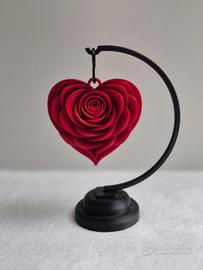 ROSA A CUORE CON SUPPORTO 