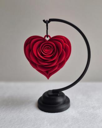 ROSA A CUORE CON SUPPORTO 
